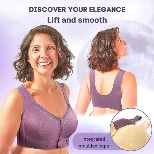 Women's Front Fastening Wireless Bra in Soft Cotton