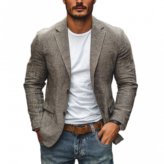 Men's Slim Fit Cotton Linen Blazer