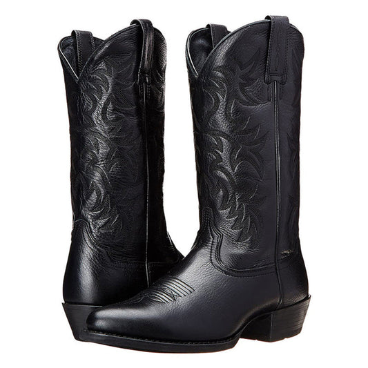 Pointed Toe Leather Ankle Boots