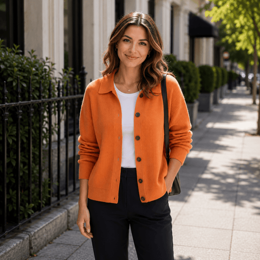 Collared Button-Up Cardigan for Everyday Wear