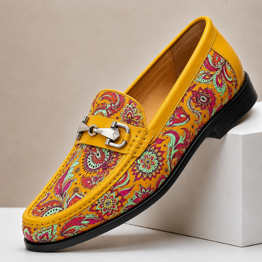Men's Woven Texture Horsebit Loafers
