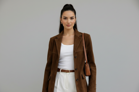 Suede Look Tailored Blazer