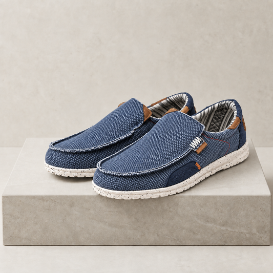 Men's Textured Canvas Slip-On Loafers