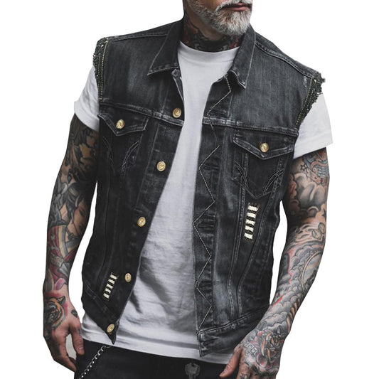 Sleeveless Denim Vest