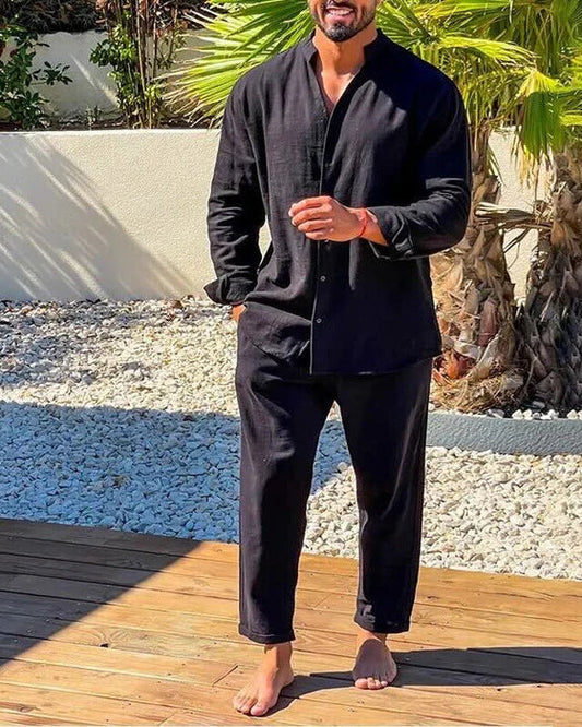 Relaxed Fit Linen Shirt and Trouser Set