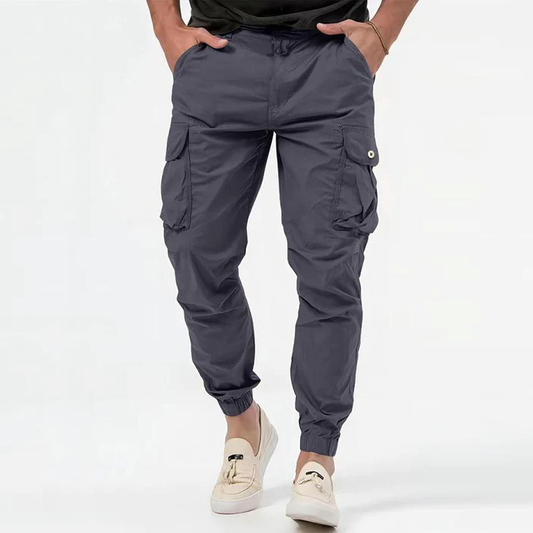 Multi-Pocket Cargo Jogger Pants with Elastic Cuffs