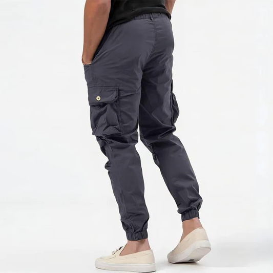 Multi-Pocket Cargo Jogger Pants with Elastic Cuffs