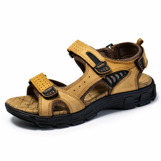 Orthopedic Cushioned Sandals With Vegan Leather Upper