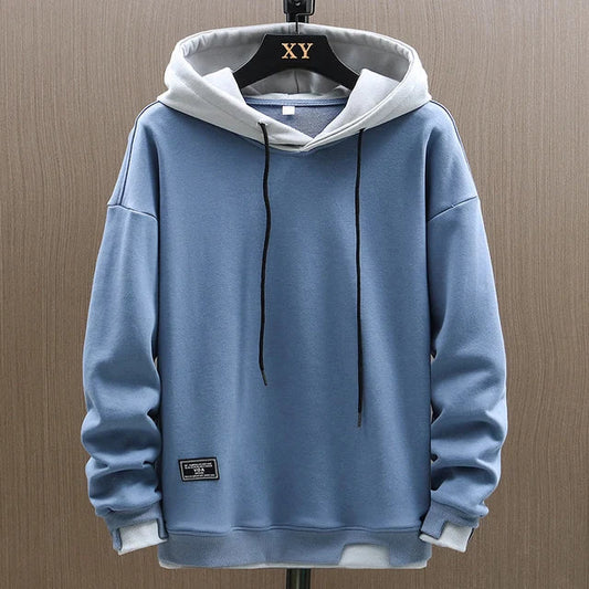 Men's Two-Tone Contrast Pullover Hoodie