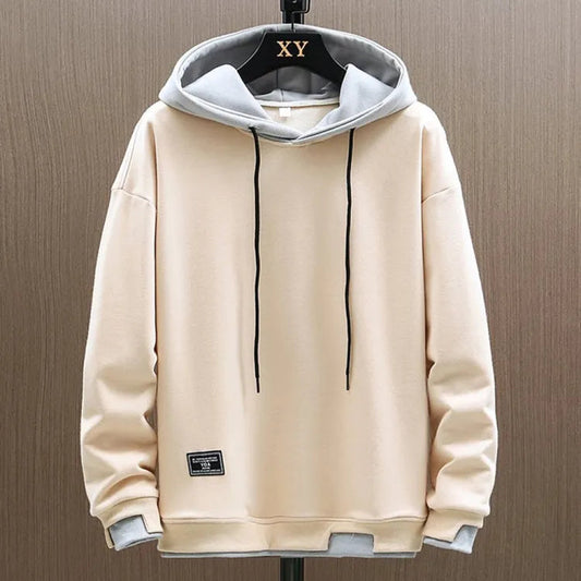 Men's Two-Tone Contrast Pullover Hoodie