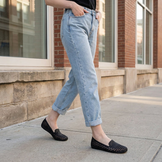 Woven Cutout Ballet Flats