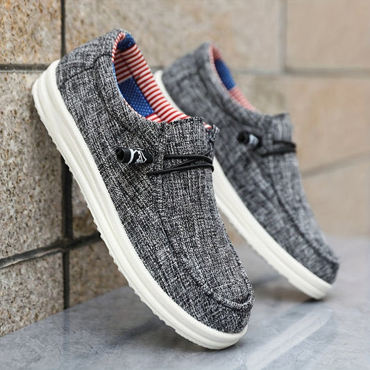 Lightweight Elastic Lace Canvas Loafers