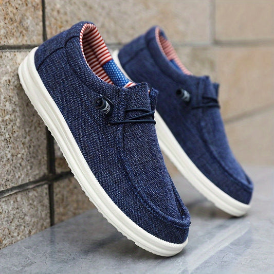 Lightweight Elastic Lace Canvas Loafers