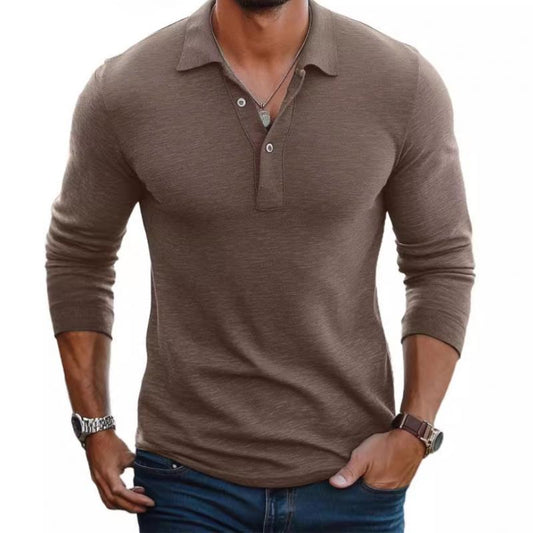 Men's Slim Fit Long Sleeve Polo Shirt