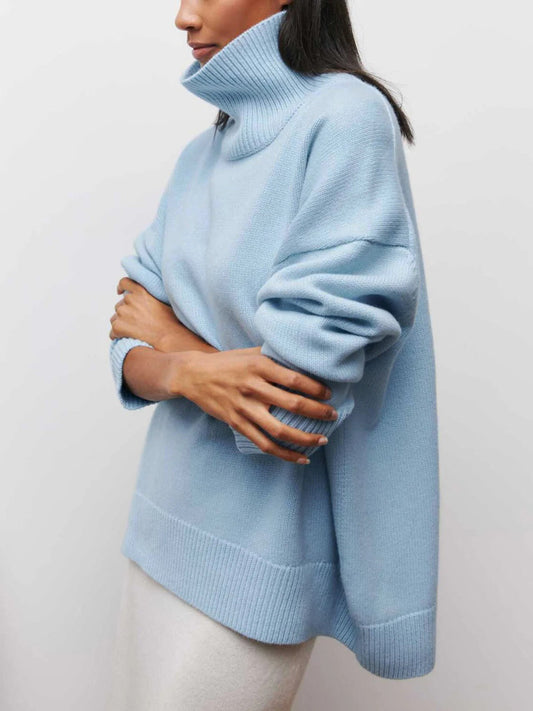 Colleen | Oversized Elbow Slit Turtleneck Sweater