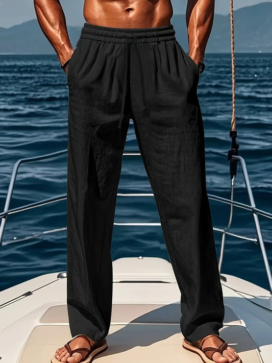 Wide Leg Breathable Linen Trousers