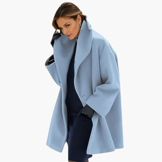 Women's Open Front Mid-Length Collared Coat