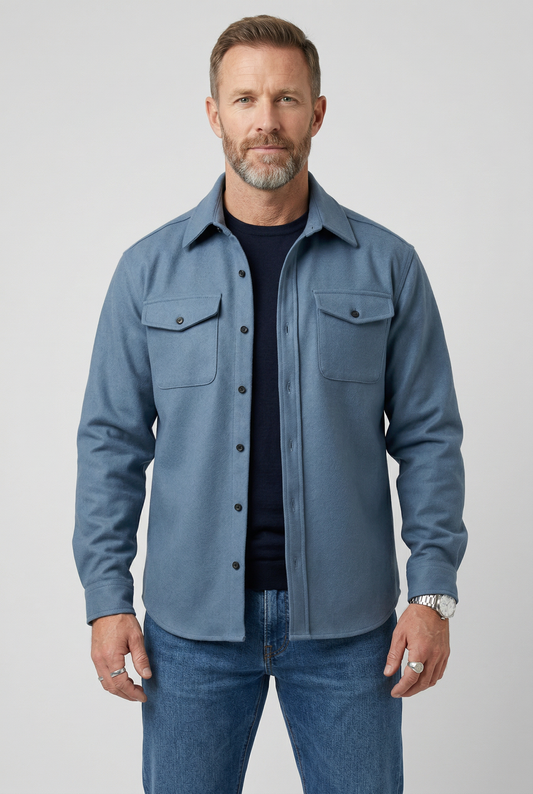 Button-Up Jacket with Chest Pockets
