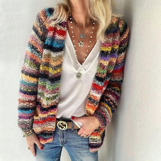 Multicolour Knit Cardigan Relaxed Fit