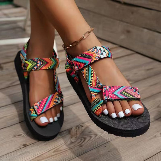Women's Colourful Orthopedic Fabric Summer Shoes