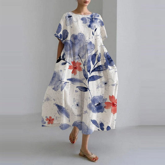 Bohemian Floral Print Maxi Dress