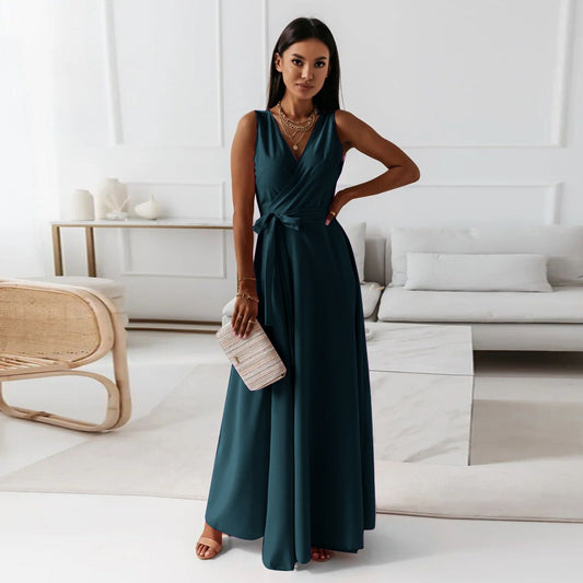 Women's Elegant Wrap Maxi Dress for Wedding Guests