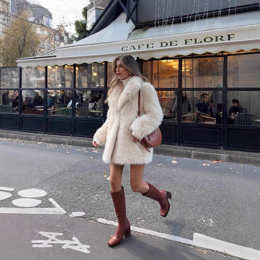 Women's Luxury Faux Fur Jacket With Warm Lining