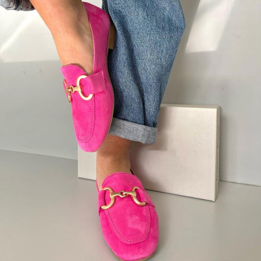 Chic Gold Accent Slip-On Loafers