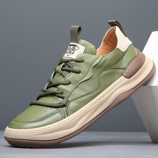 Leather Padded Collar Sneakers