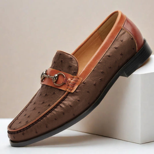 Men's Leather Look Penny Loafers With Cushioned Insole