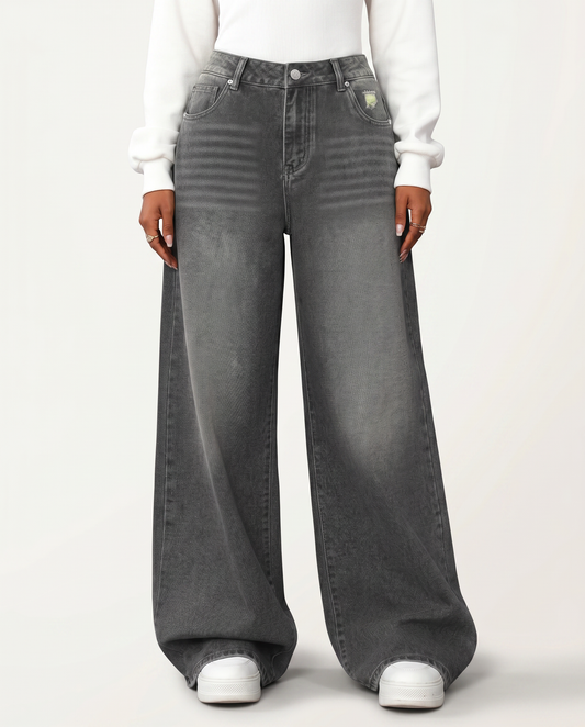 Danica | Distressed Wide Leg Denim Jeans