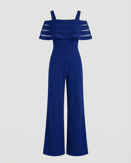 Off Shoulder Wide Leg Evening Jumpsuit