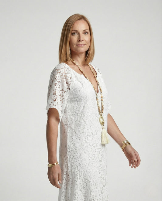 Flutter Sleeve Lace A Line Maxi Dress