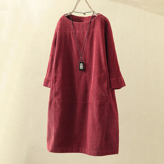 Women's A Line Dress with Round Neck