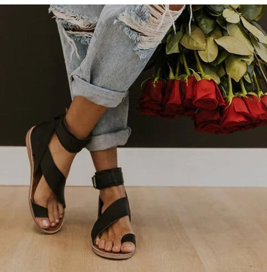 Ankle Strap Toe Ring Sandals