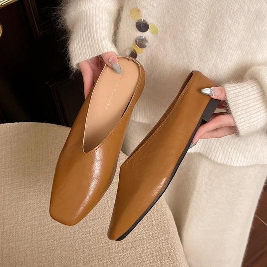 Vegan Leather Slip-On Flats