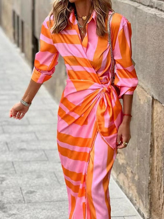 Vibrant Floral Print Summer Midi Dress