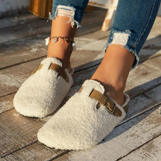 Cosy Faux Shearling Winter Mule Slippers
