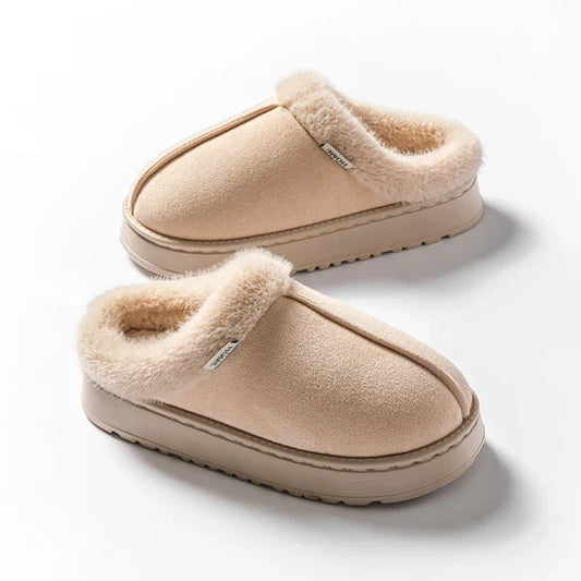 Faux Fur Lined Cozy House Slippers