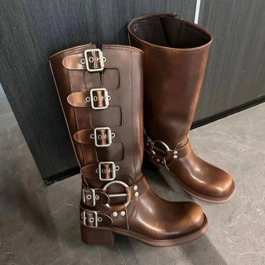 Buckle Detail Western Boots