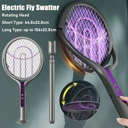 Extendable Electric Mosquito Swatter With Light