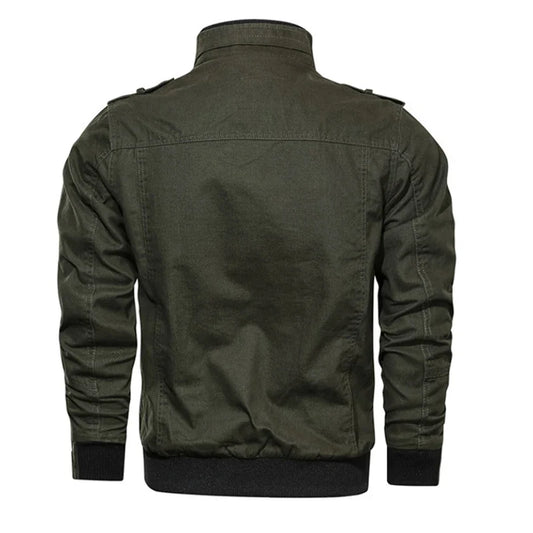 Men's Lightweight Bomber Jacket Multiple Pockets