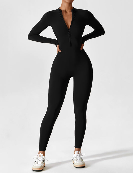 Isla | Long Sleeve Zip-Front Jumpsuit