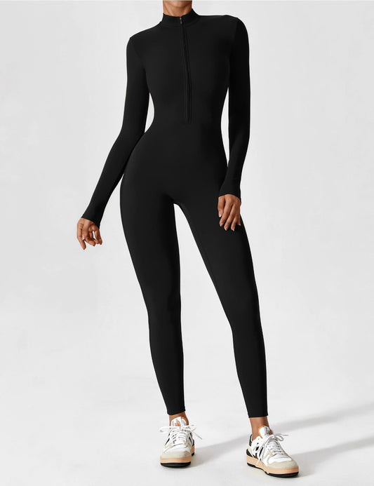 Isla | Long Sleeve Zip-Front Jumpsuit
