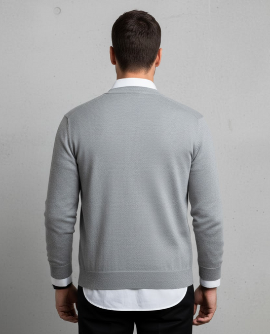 Men's V-Neck Button-Front Knit Cardigan