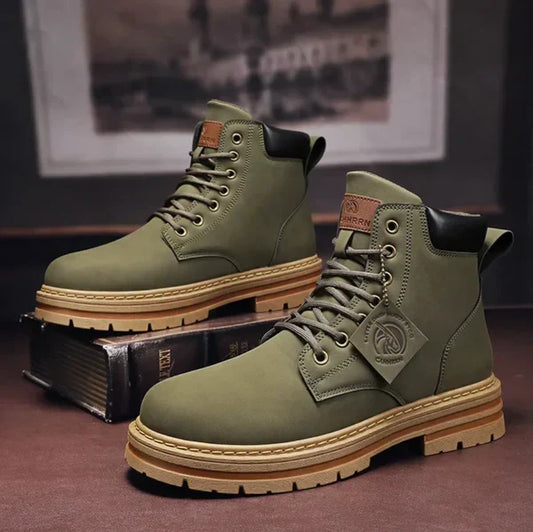 Men's Rugged Outdoor Lace-Up Boots