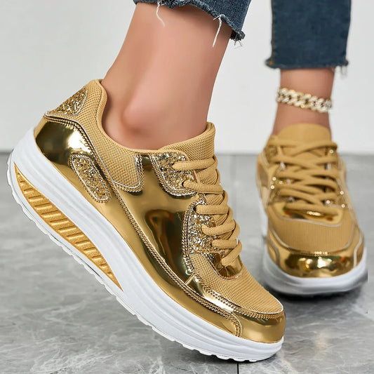Geometric Panel Orthopedic Walking Sneakers