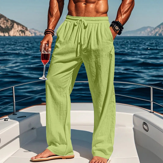 Relaxed Fit Elastic Waist Summer Trousers
