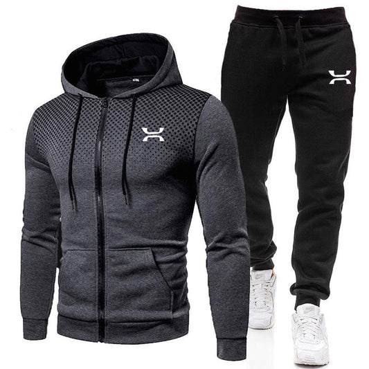 Men's Zip Hoodie and Joggers Tracksuit Set