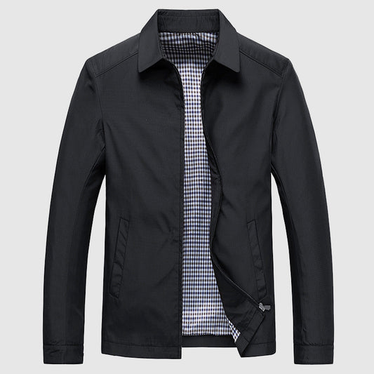 Men's Business Spring Jacket With Turn-Down Collar